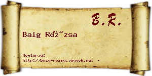 Baig Rózsa névjegykártya